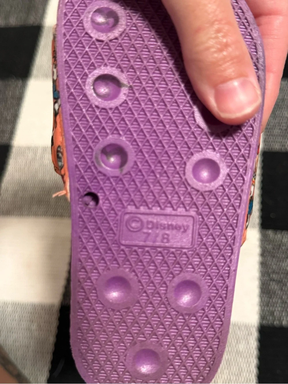 7/8c Kids Disney Purple Toy Story Sandals with a strap at heal